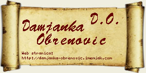 Damjanka Obrenović vizit kartica
